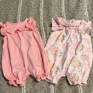 Laura Ashley Pink & Floral Baby Romper- Size 3-6 months